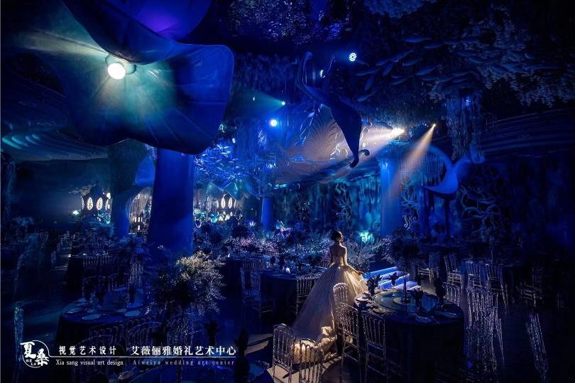 蓝色海洋风格婚礼堂设计